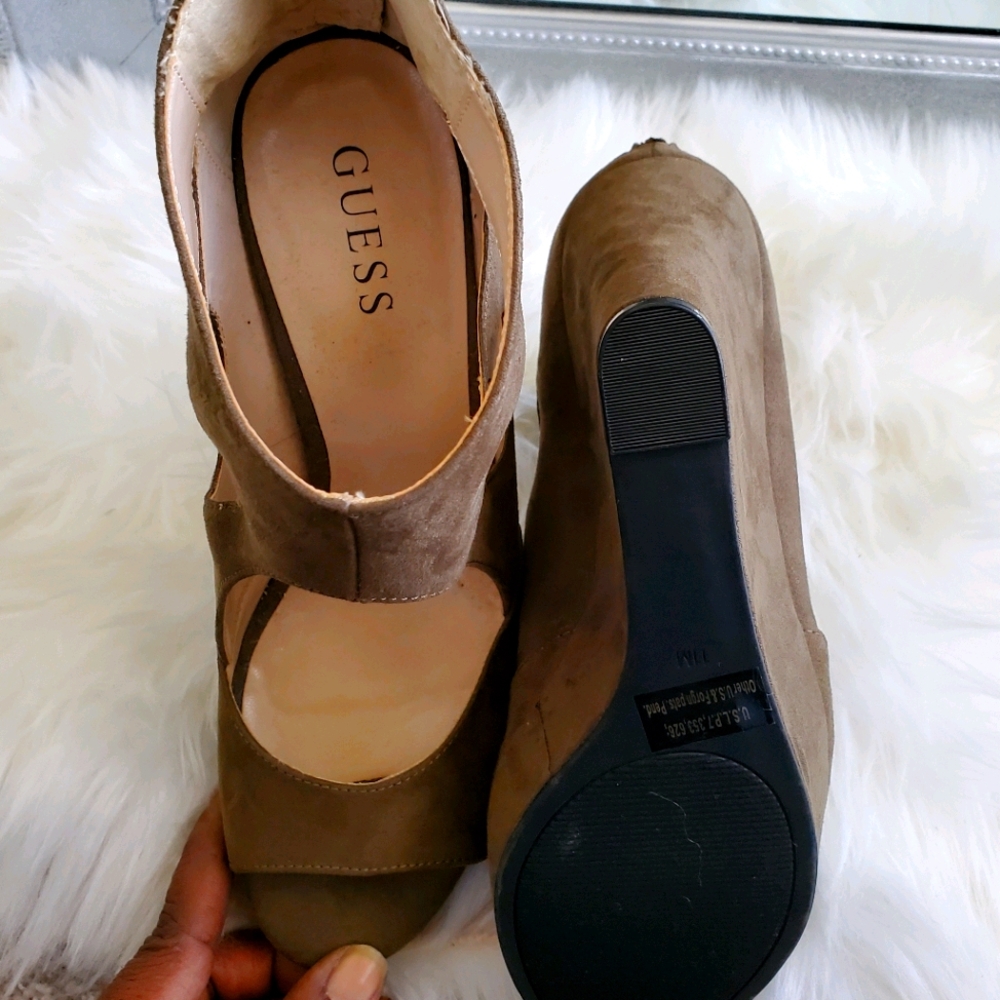 Guess Olive Green Wedges